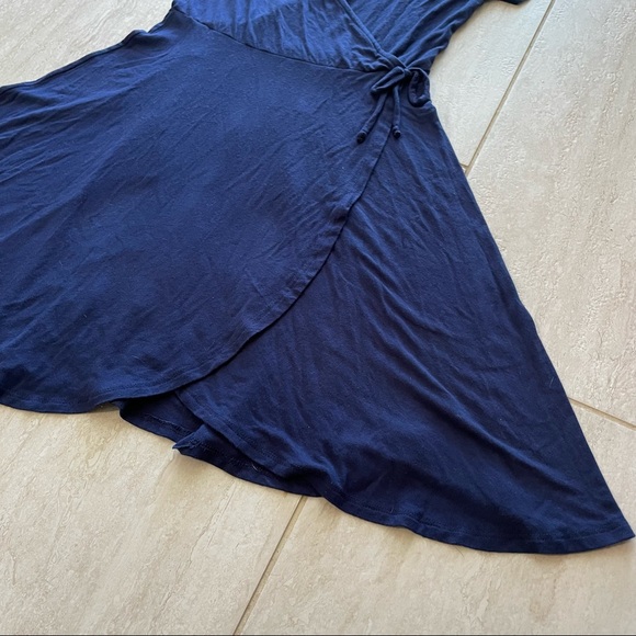 Wrap like sundress vneck  navy dress - Picture 3 of 7